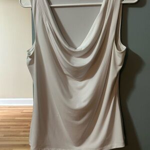 Elegant White Drape Neck Women's Top